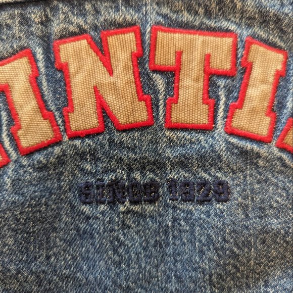 Vintage Thick Lined Adventures of Tin Tin Demin Jacket Unique - Picture 8 of 15